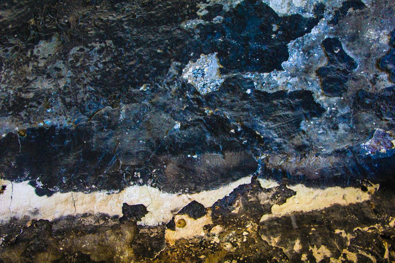 Grunge Texture Blue Yellow Melting Paint Fire Burned Metal Wall Fire Stock Photo Texture X