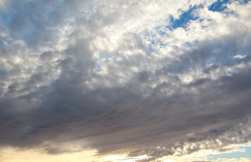 Sky Texture Fluffy Clouds Sunset Glow White Blue Yellow Photo - Texture X