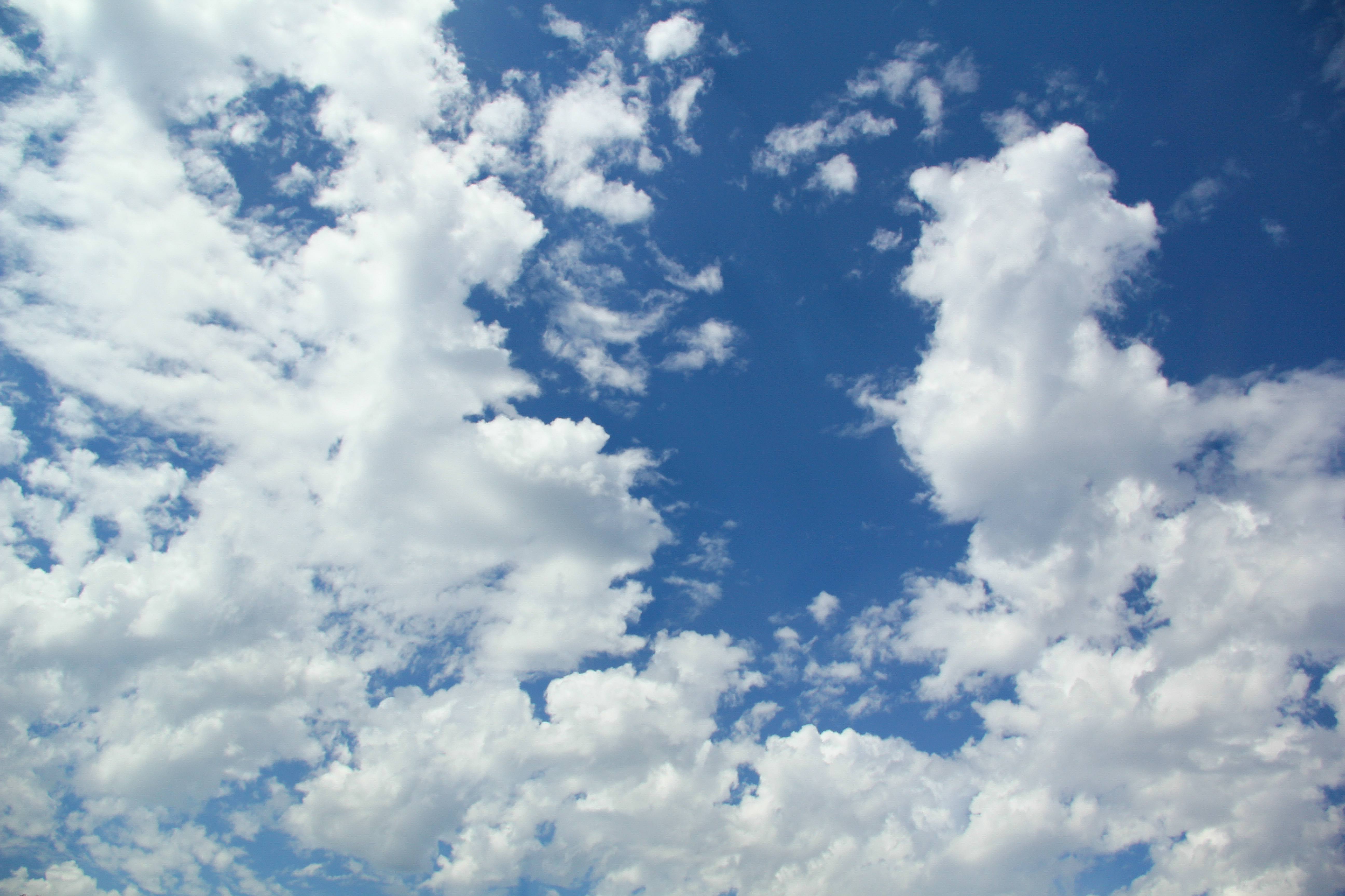 Sky Texture Perfect Day Blue White Fluffy Clouds Wallpaper