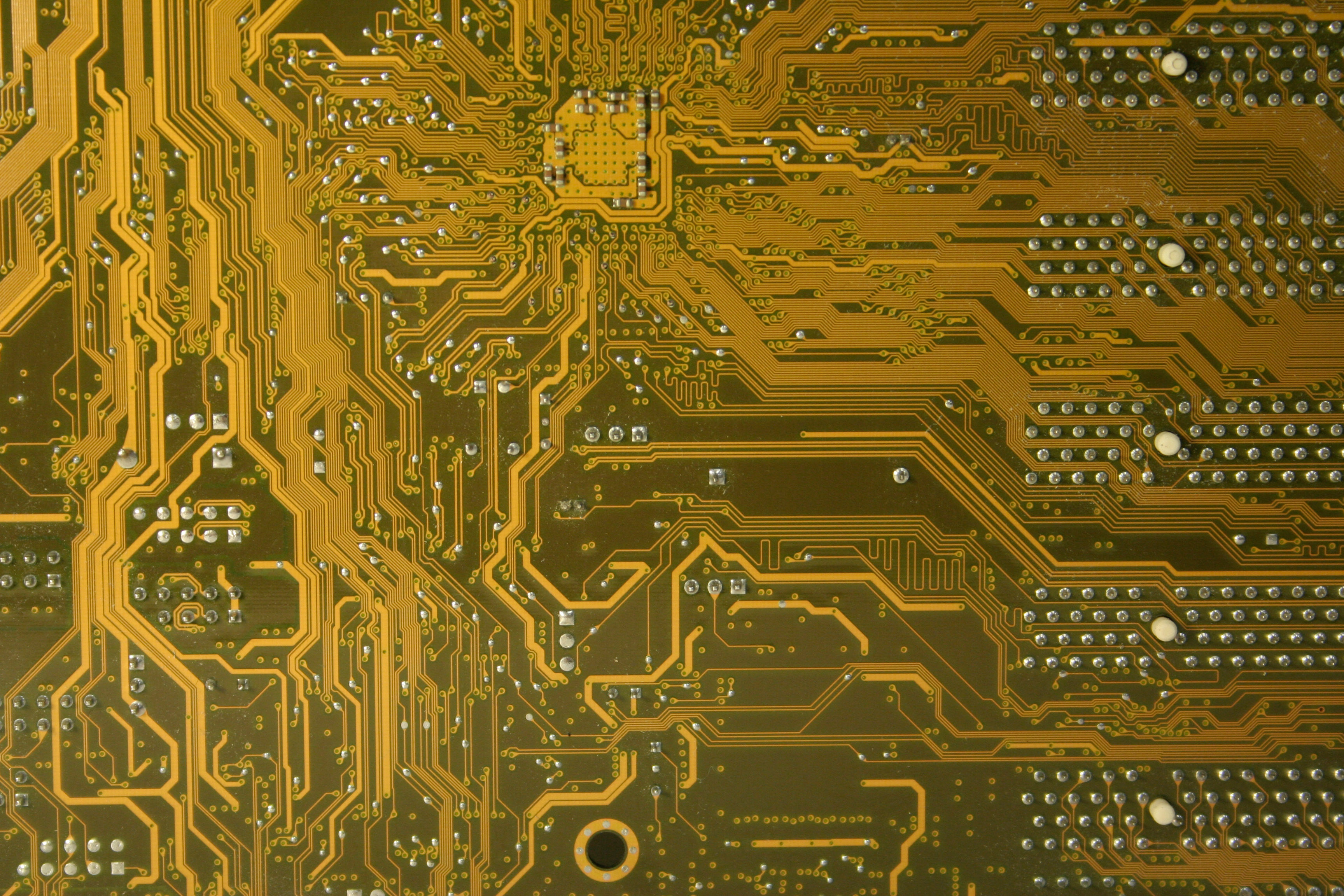 Computer Texture Yellow Motherboard Tech Stock Photo