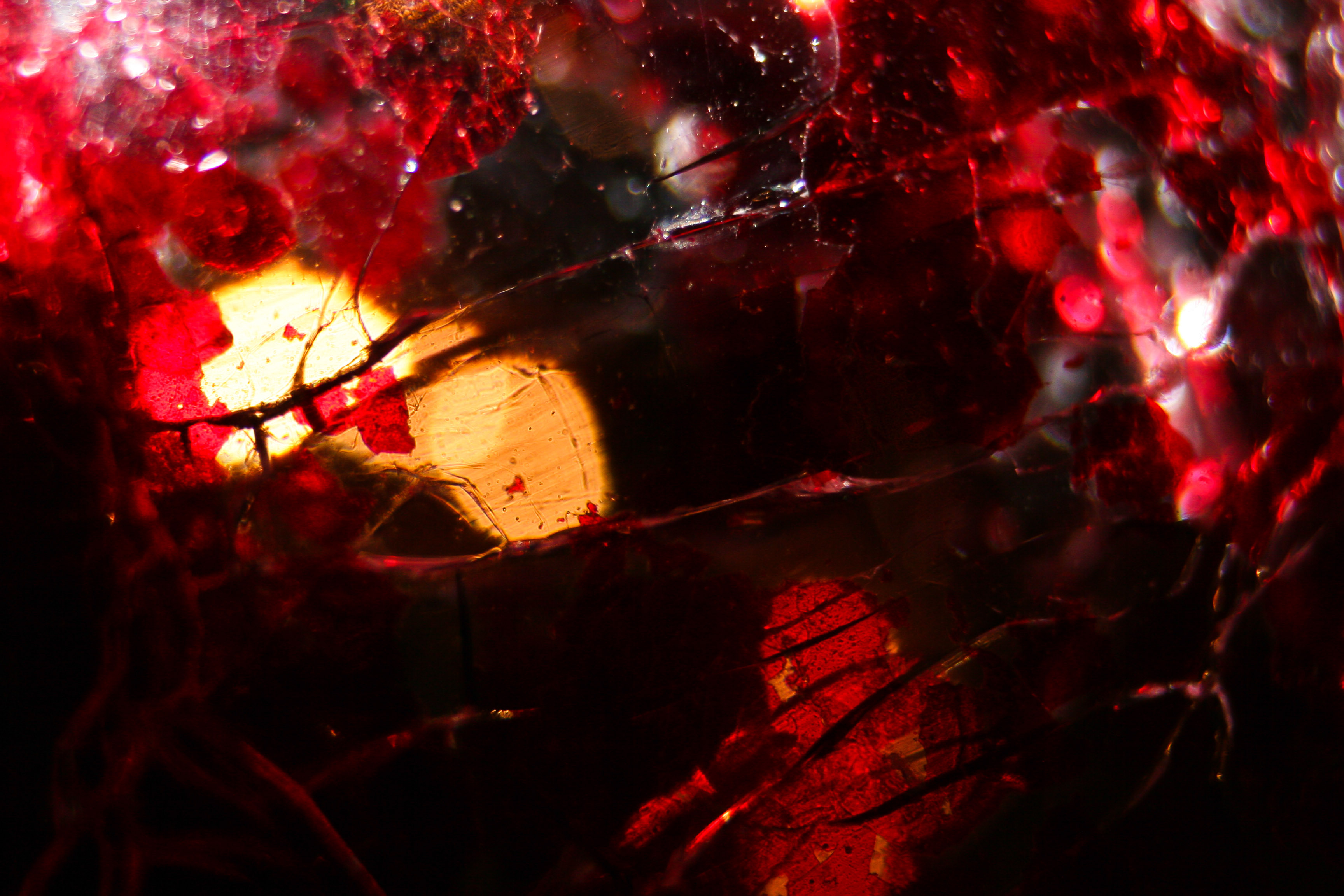 Red Cracked Glass Texture Wallpaper Background Dark Broken Shattered