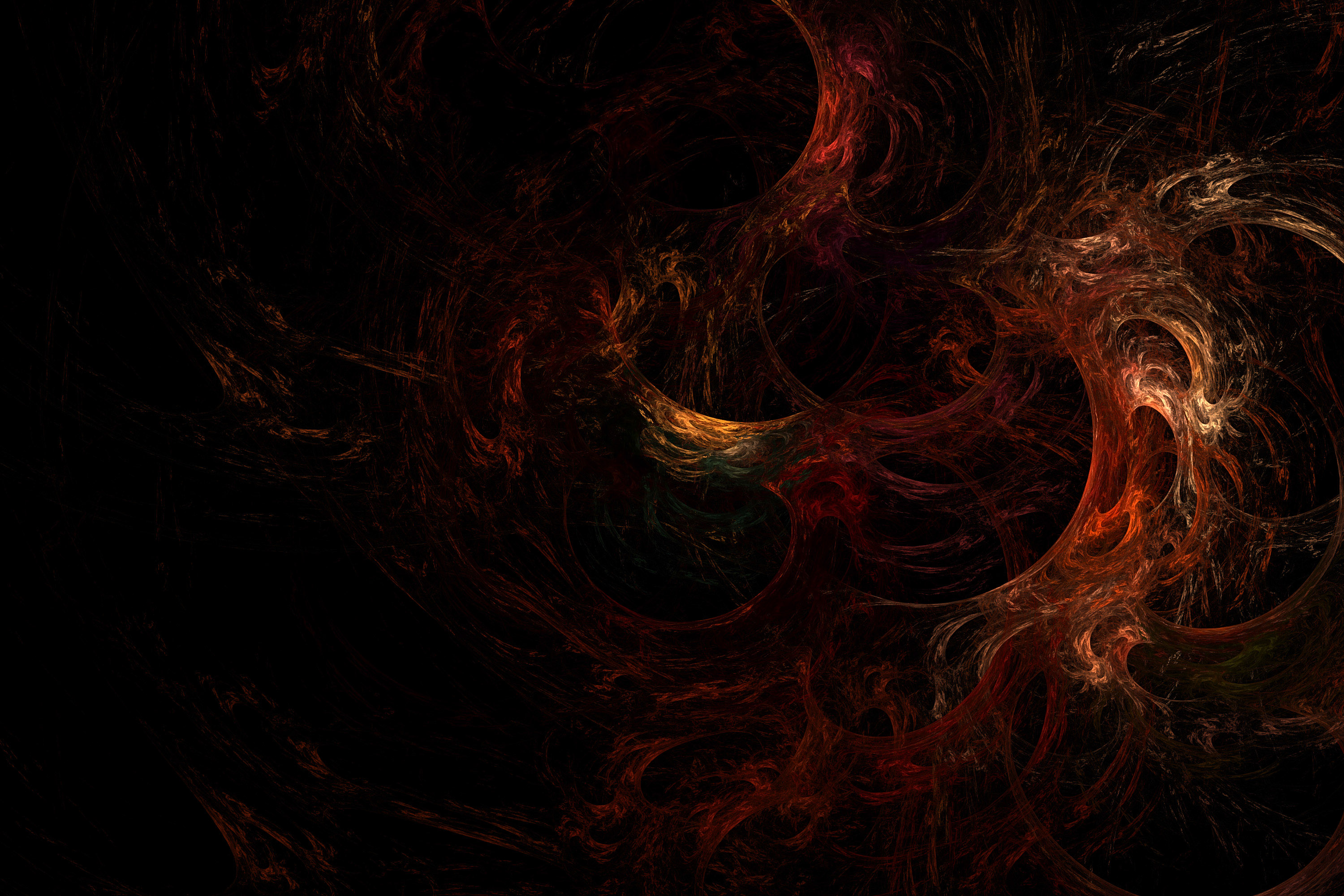 Dark Fractal Texture Spiral Linear Red Web Abstract Stock Wallpaper