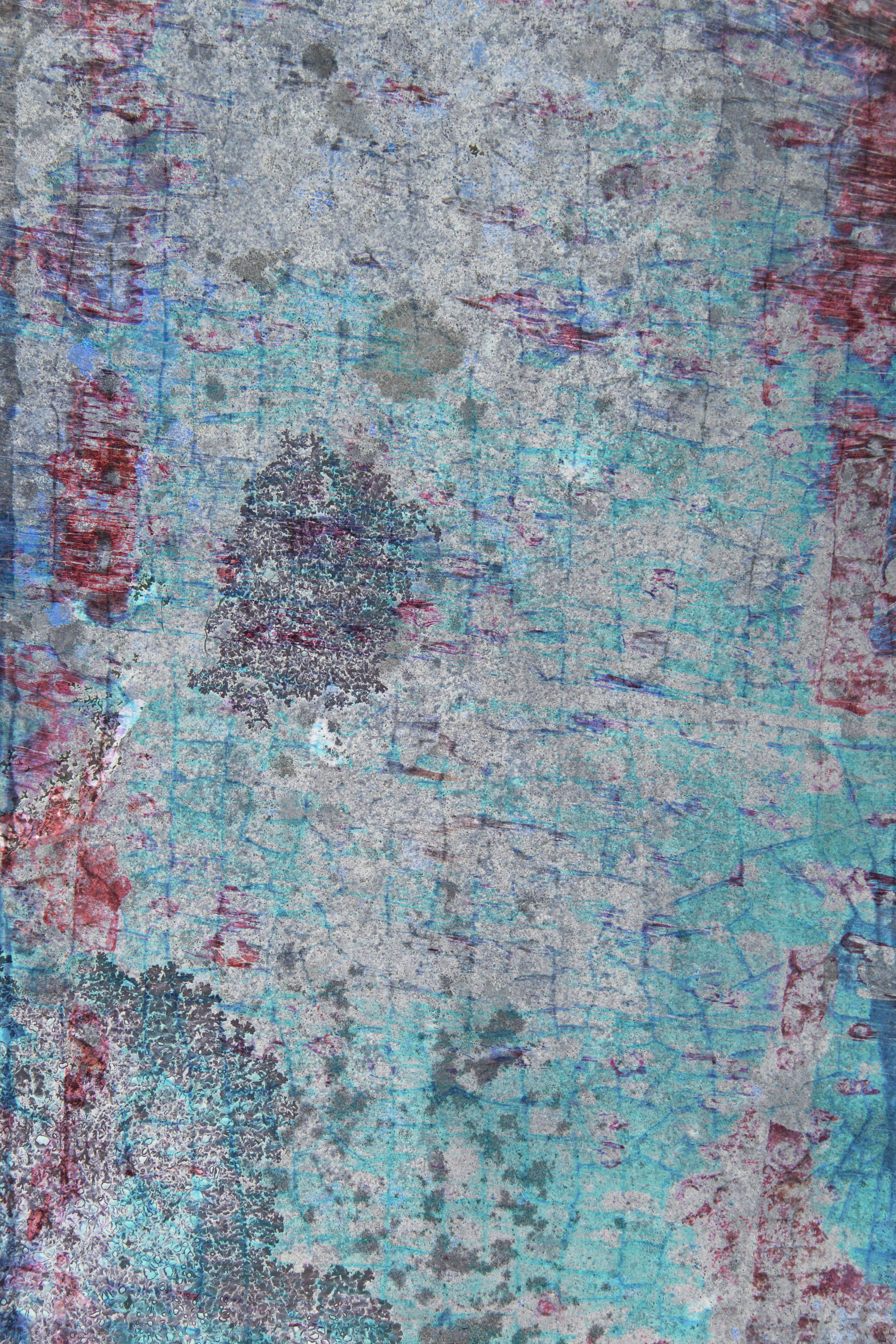 Spotted Grunge Texture Red Blue Natural Dirty Abstract Background Stained Fused