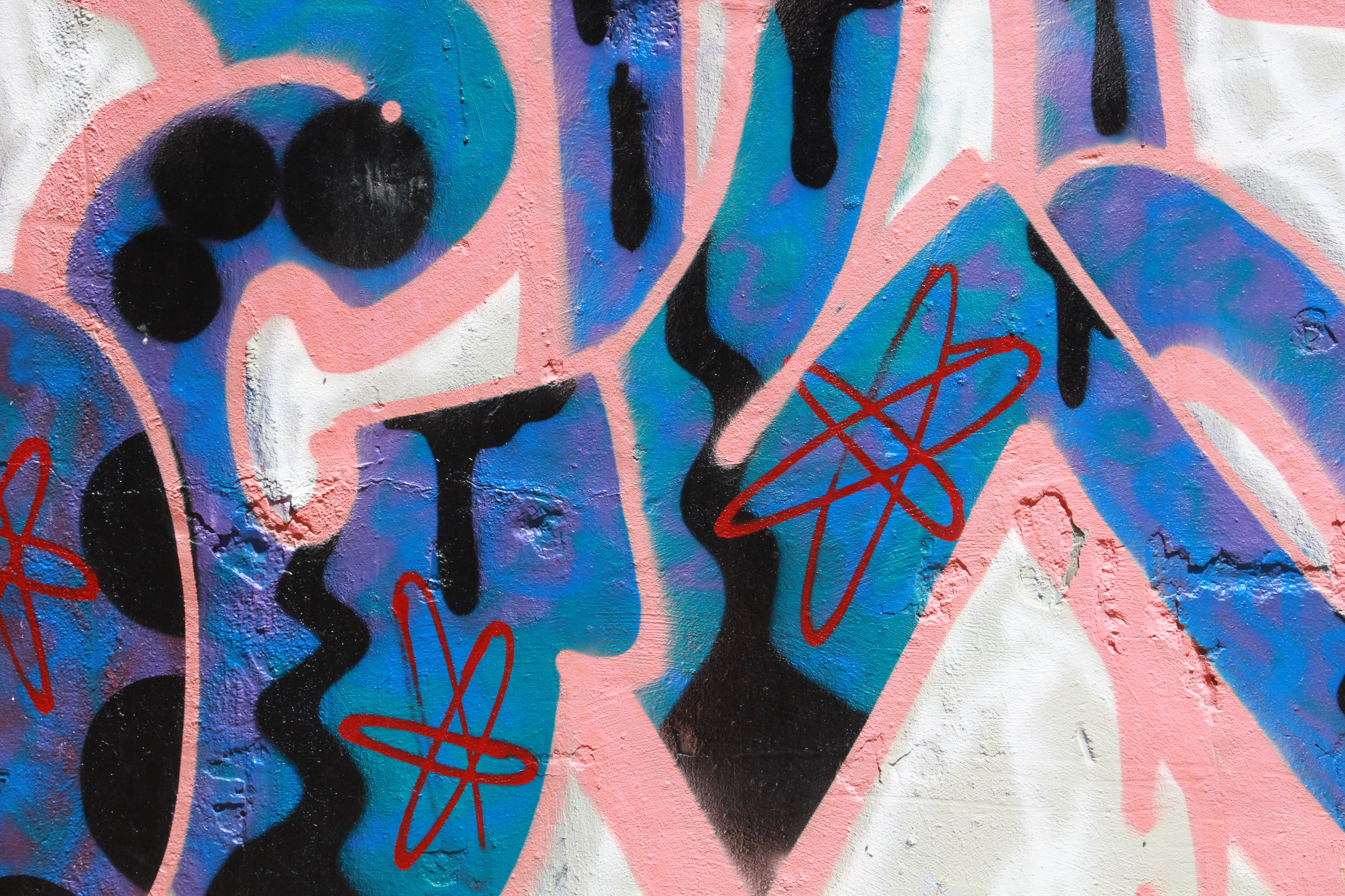 Blue And Pink Spray Paint Graffiti