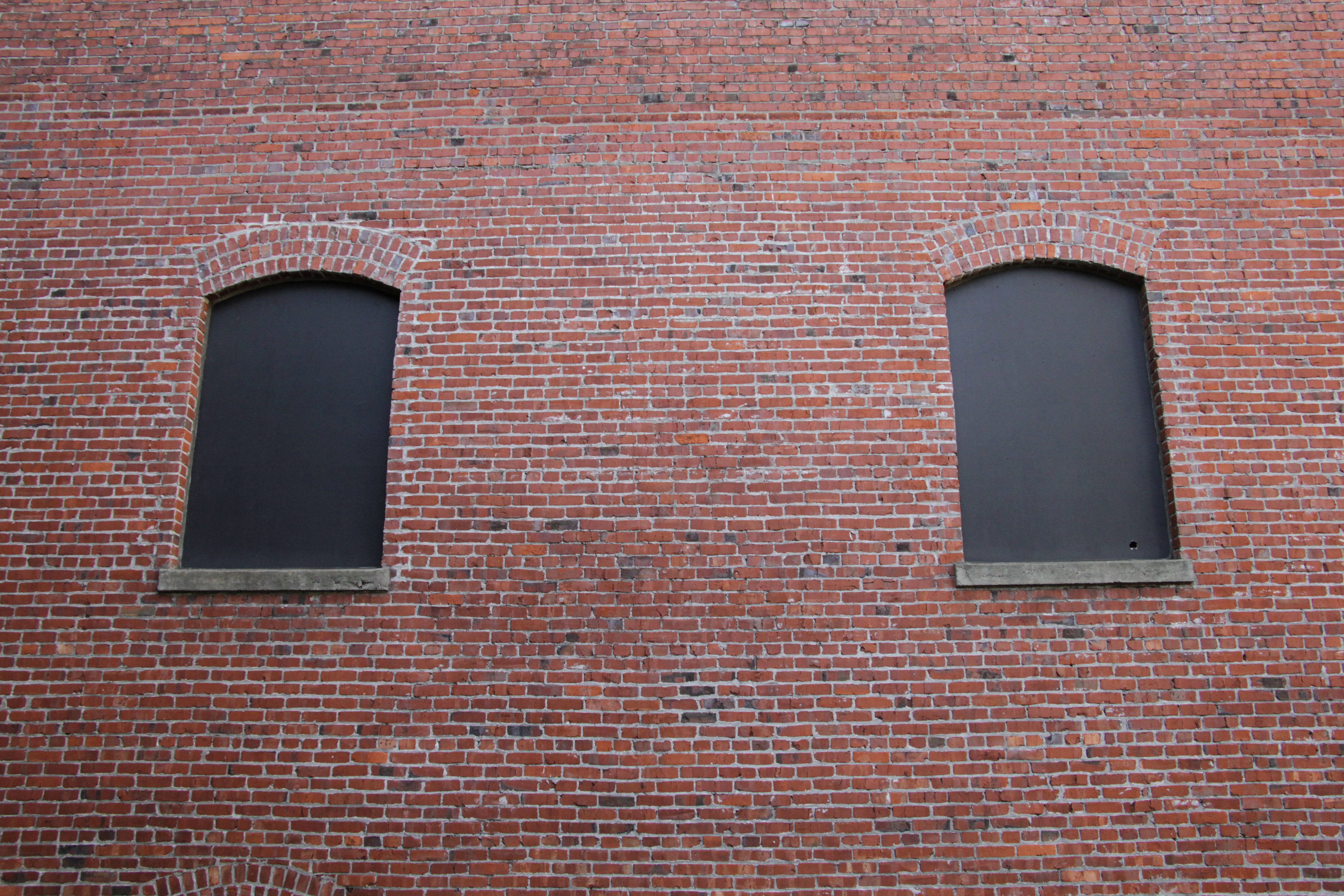 Brick Wall Photo With Black Window Frames