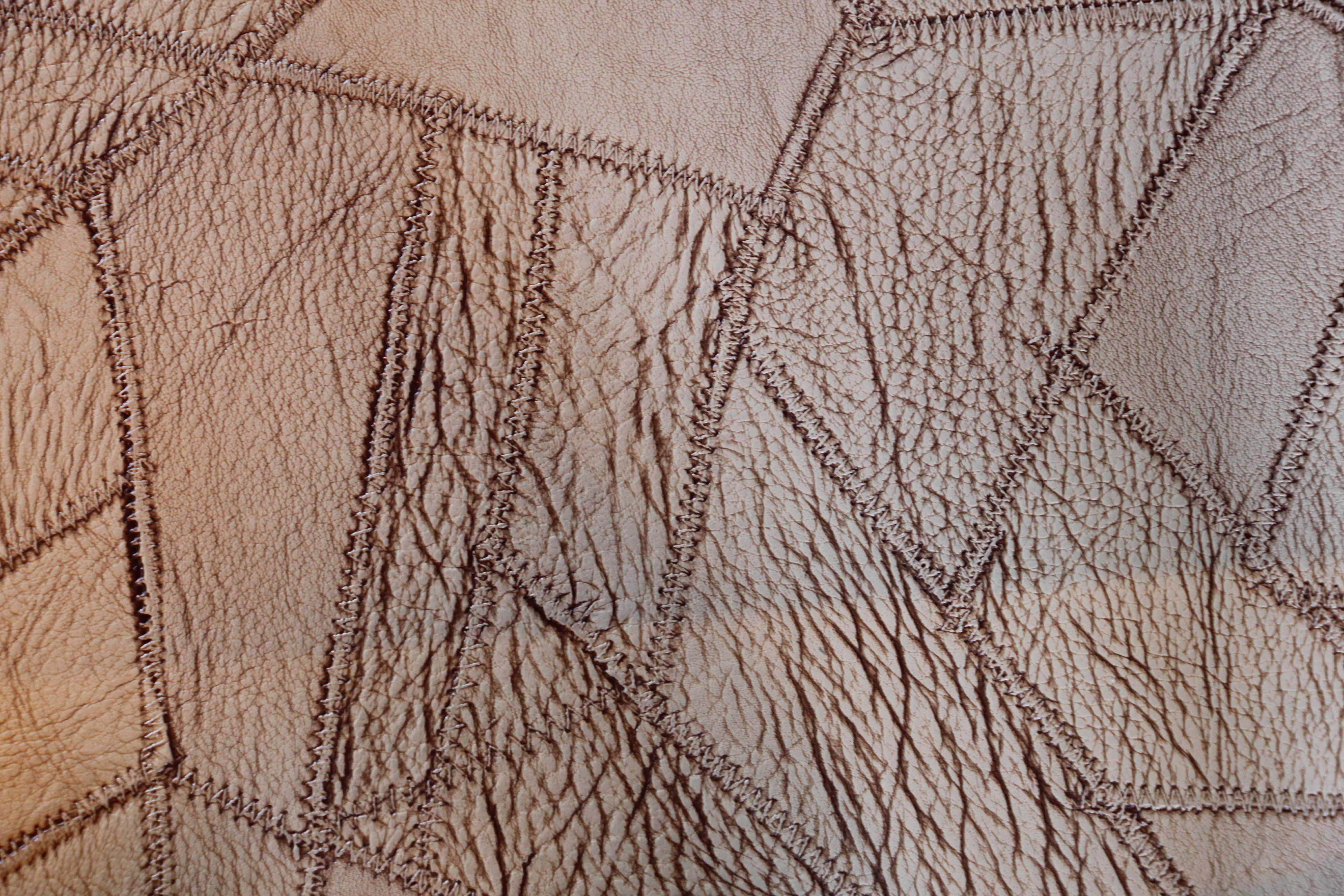 Leather White With Defined Lines