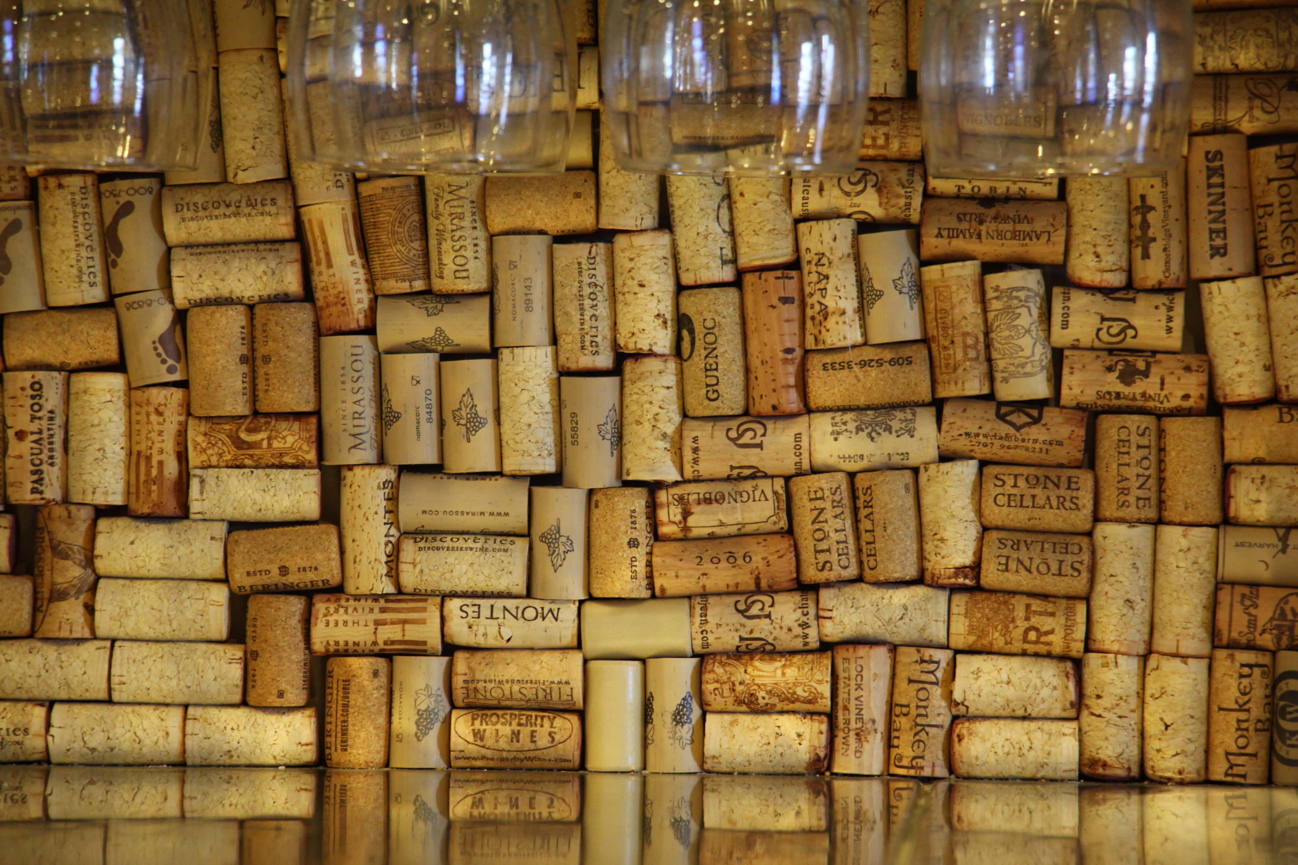 Natural Wine Bottle Cork With Bar Setup